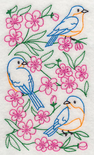 Bluebirds in Blossoms 1 (Vintage) - Image 4
