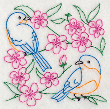 Bluebirds in Blossoms 2 (Vintage) - Image 4