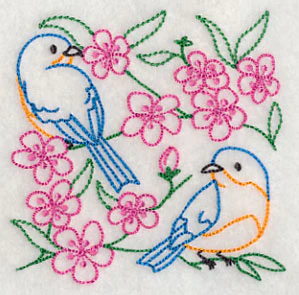 Bluebirds in Blossoms 2 (Vintage) - Image 5