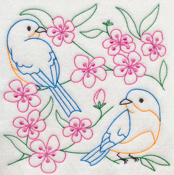 Bluebirds in Blossoms 2 (Vintage) - Image 6