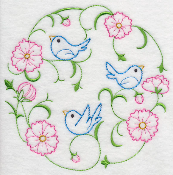 Bluebirds in the Cosmos (Vintage) - Image 6