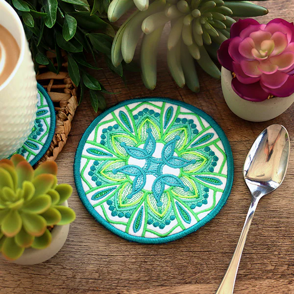 Bohemian Kaleidoscope Circle Coaster (In-the-Hoop) - Image 5