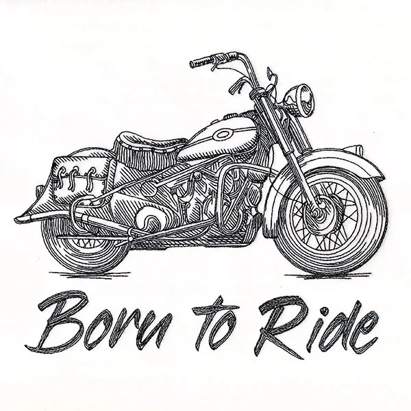 Born to Ride Motorcycle Etching