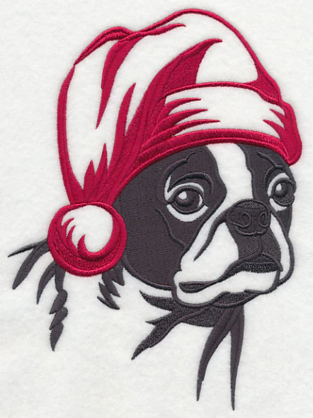 Boston Terrier Silhouette with Santa Hat - Image 4