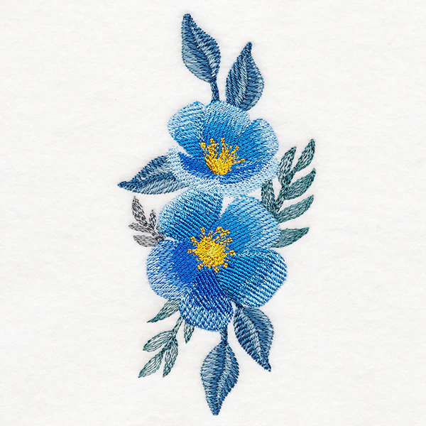 Botanical Blues Flower Feature in Watercolor