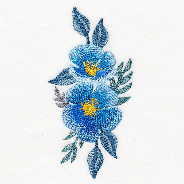 Botanical Blues Flower Feature in Watercolor - Image 2