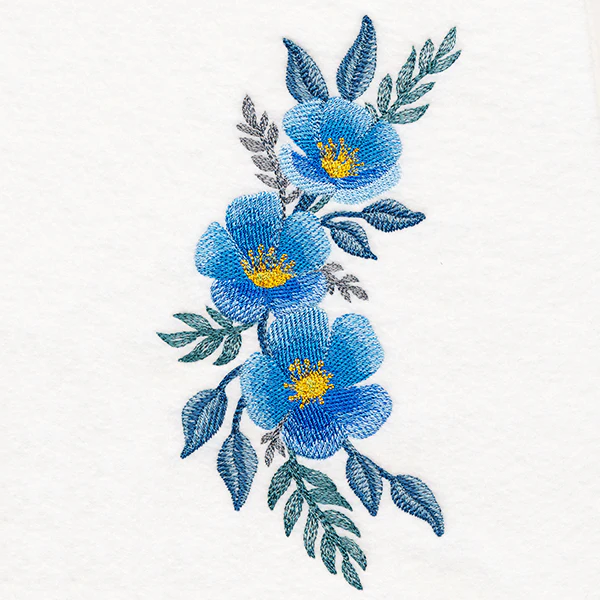 Botanical Blues Flower Spray in Watercolor - Image 3