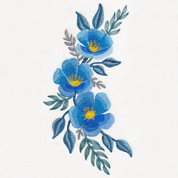 Botanical Blues Flower Spray in Watercolor - Image 5