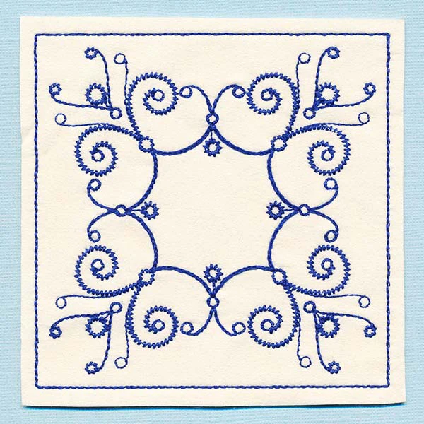Botanical Blues - Fractal Flowers Coaster (In-the-Hoop) - Image 3
