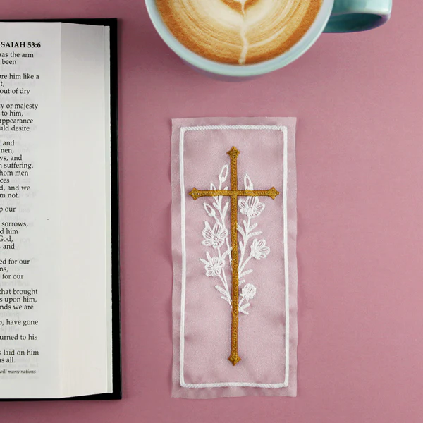 Botanical Cross Bookmark (Organza) - Image 2