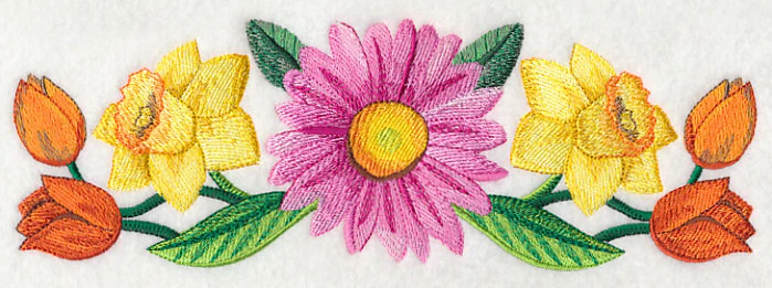 Bright Flower Border in Watercolor - Image 2