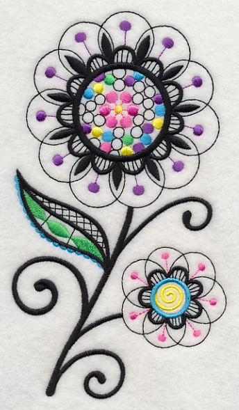 Bubble Gum Blossoms (Blackwork) - Image 3