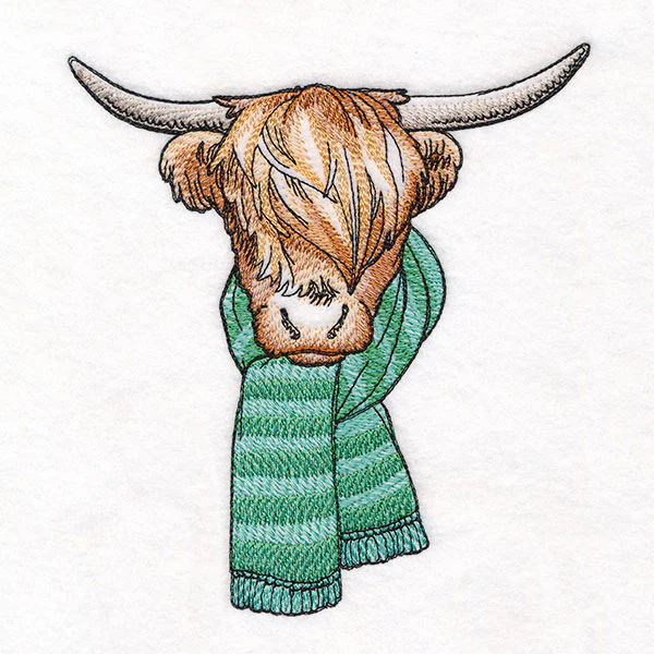 Bundled Up for Winter - Highland Cow - Image 3