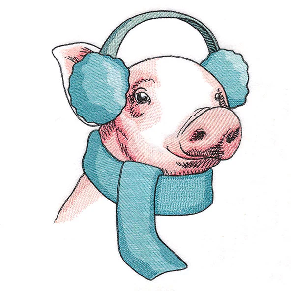 Bundled Up for Winter - Pig - Image 7
