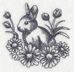 Bunny in Spring Flowers - Image 2