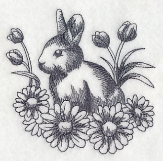 Bunny in Spring Flowers - Image 3
