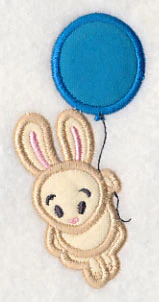 Bunny with Balloon (Applique) - Image 2
