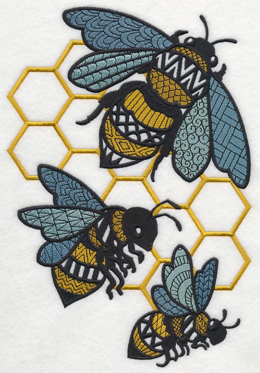 Busy Bees and Honeycomb (Blackwork) - Image 2