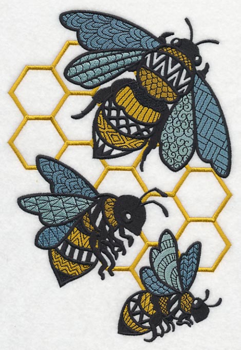 Busy Bees and Honeycomb (Blackwork) - Image 3