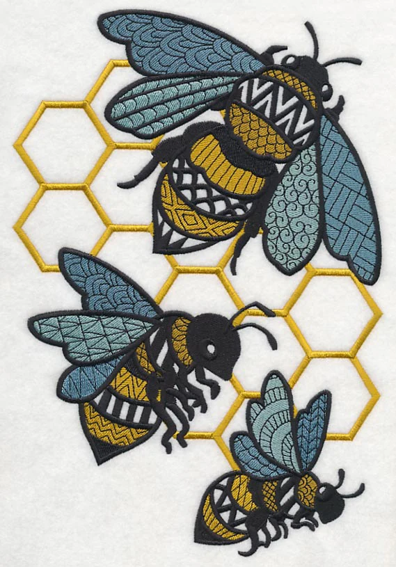 Busy Bees and Honeycomb (Blackwork) - Image 6