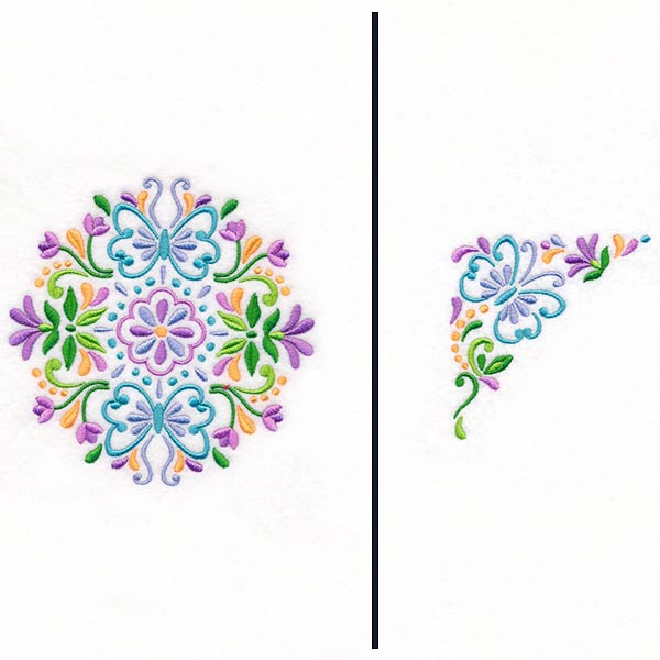 Butterfly and Blooms Pillow Pair - Image 2