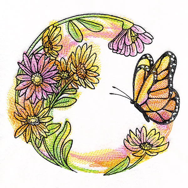 Butterfly & Flowers Wreath - Image 3