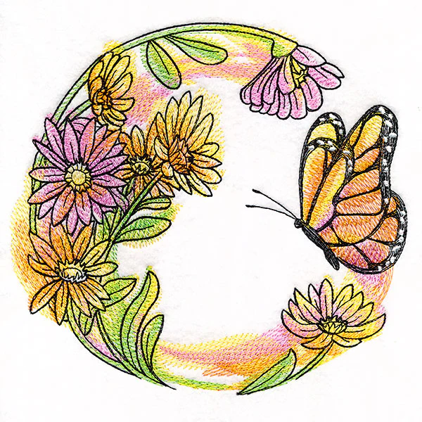 Butterfly & Flowers Wreath - Image 6