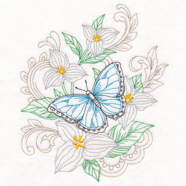 Butterfly & Trillium (Vintage)
