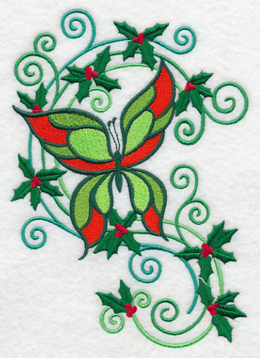 Butterfly with Holly Flourish - Image 3