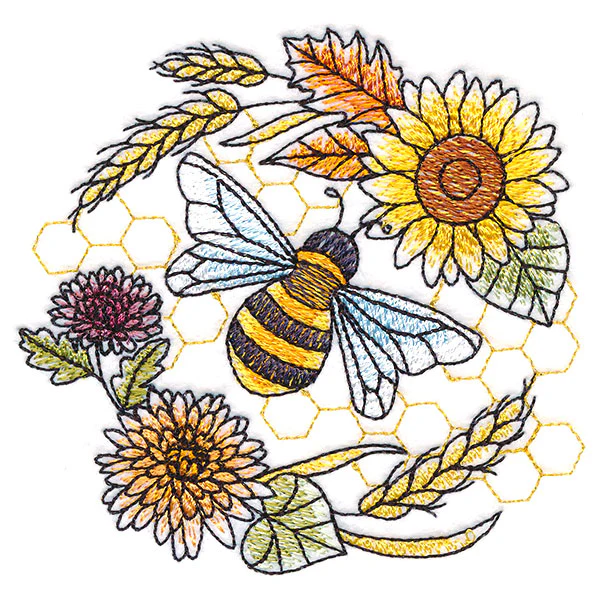 Buzzing Bee and Autumn Blooms Accent - Image 5
