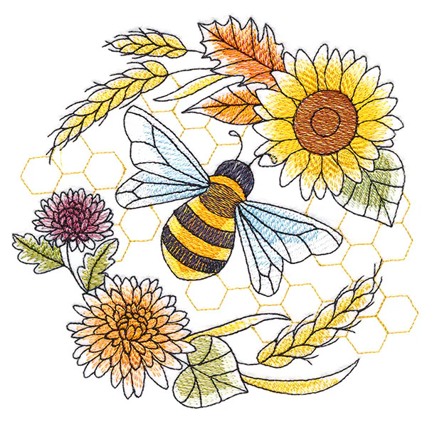 Buzzing Bee and Autumn Blooms Accent - Image 7