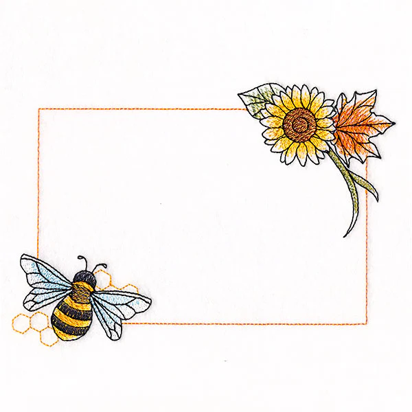 Buzzing Bee and Autumn Blooms Quilt label - Image 2