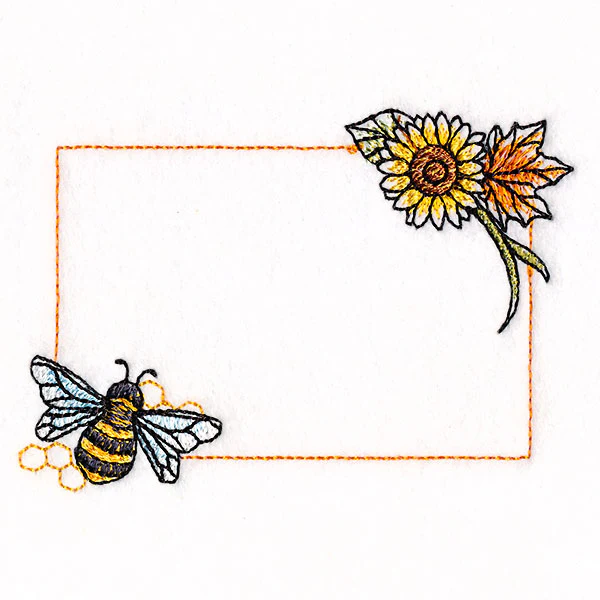 Buzzing Bee and Autumn Blooms Quilt label - Image 3