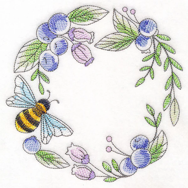 Buzzing Bee and Blueberries Wreath - Image 5