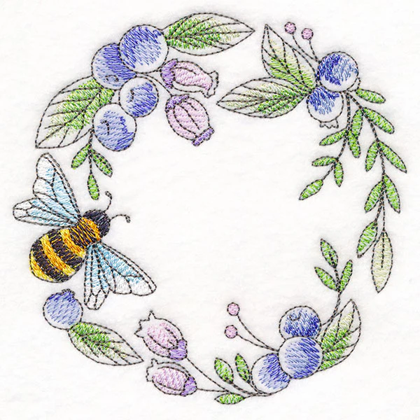 Buzzing Bee and Blueberries Wreath - Image 7