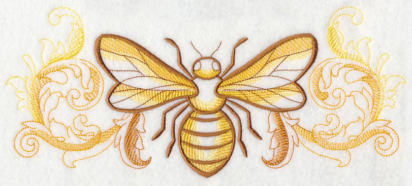 Buzzing Bee with Baroque Background
