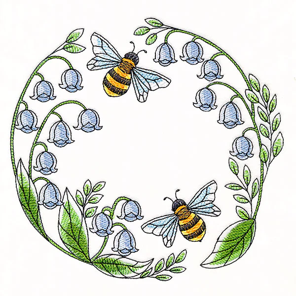Buzzing Bees and Lillies of the Valley Wreath - Image 3