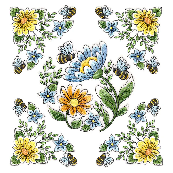 Buzzing Bees & Daisies Pillow Pair - Image 7