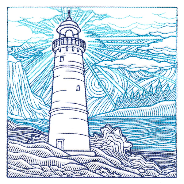 By The Seashore - Lighthouse Etching - Image 2