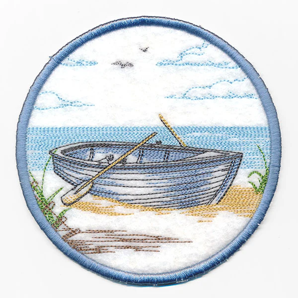 By the Seaside Row Boat Coaster (In-the-Hoop) - Image 5
