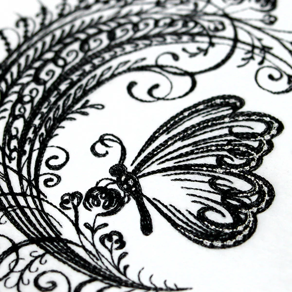Calligraphic Monarch and Blooms - Image 8