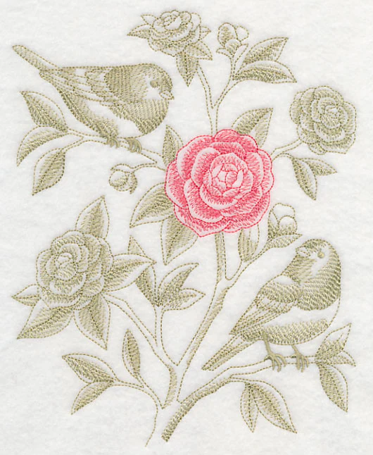 Camellia and Juncos (Toile) - Image 5