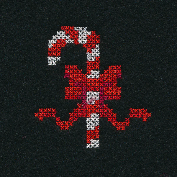 Candy Cane Jar Topper (Cross Stitch) - Image 3