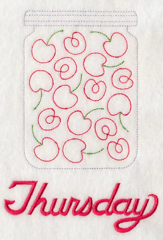 Canned Cherries on Thursday (Redwork) - Image 3