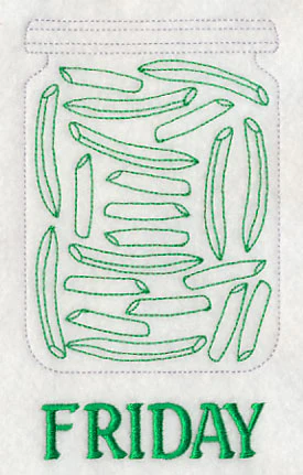 Canned Green Beans on Friday (Redwork) - Image 3