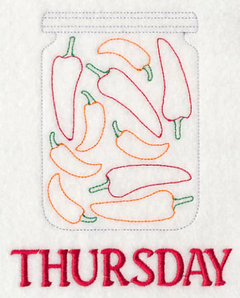 Canned Peppers on Thursday (Redwork)