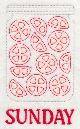 Canned Tomatoes on Sunday (Redwork) - Image 3