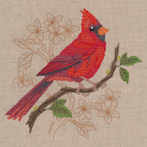 Cardinal with Delicate Branches (Cross Stitch) - Image 4