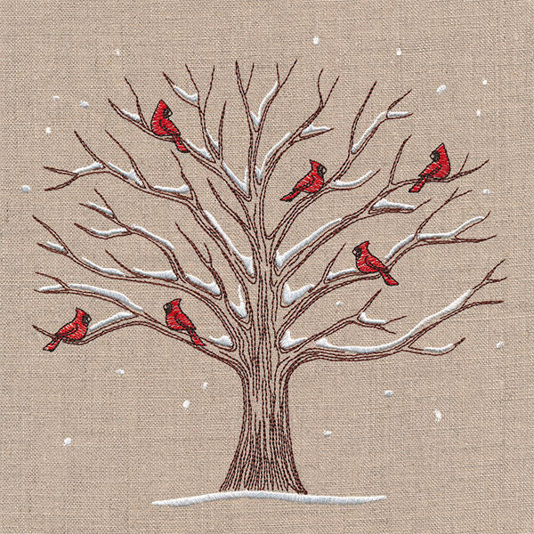 Cardinals and Branches Winter Tree - Image 3