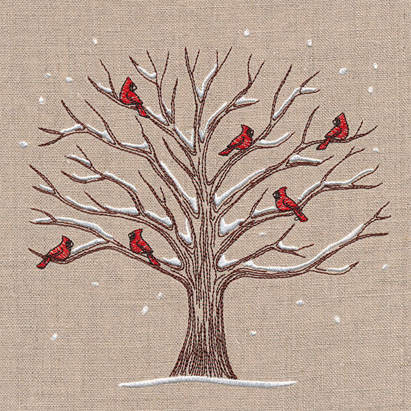 Cardinals and Branches Winter Tree - Image 5